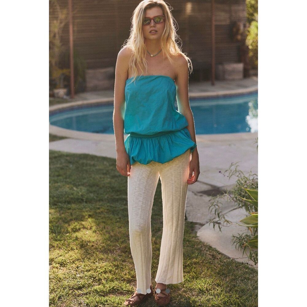Free People Bea Bubble Top Smocked Waist Bandeau